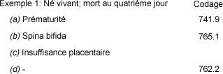 Règle P1 Cause immédiate du décès ou prématurité notée à la rubrique (a).