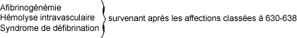 639.1 Hémorragie sévère ou tardive